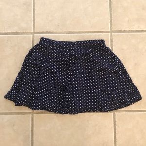 Navy polka dot skater skirt